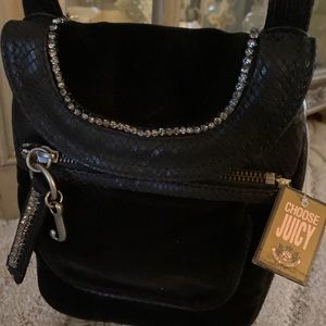 Juicy Couture Rhinestone Velvet Leather Crossbody